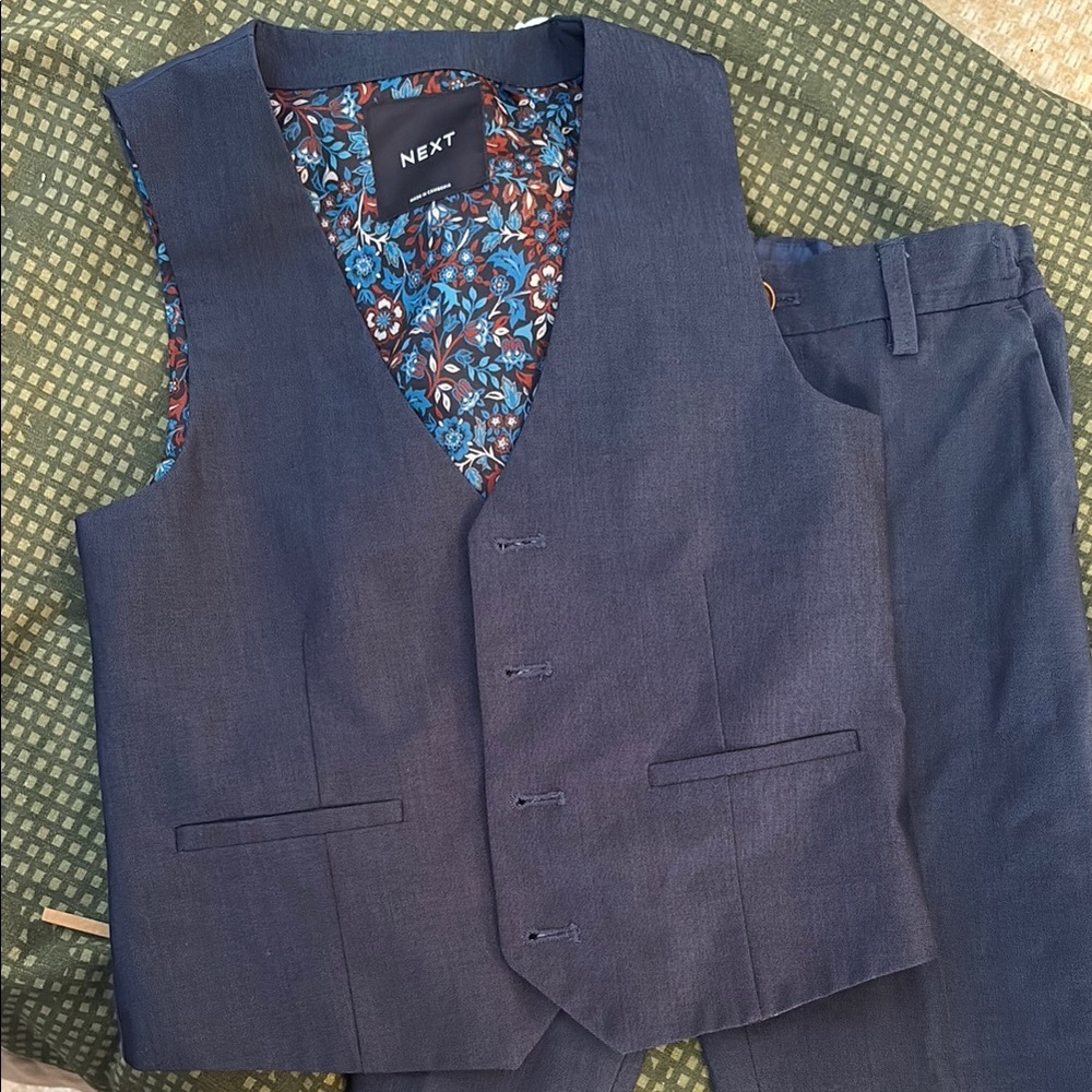 Next Boy’s Dark Blue Suit Vest and Pants